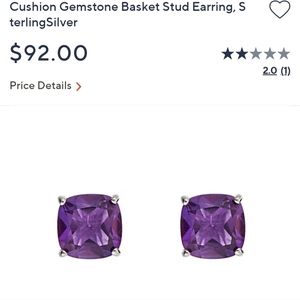 NWB Diamonique amethyst stud earrings